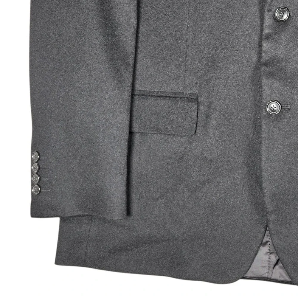 Pronto Uomo Couture Mens 42R Black Cashmere Blazer Sport Coat Jacket 2 Button